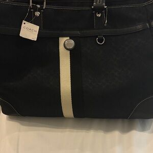Coach Black and Cream Duffel Bag